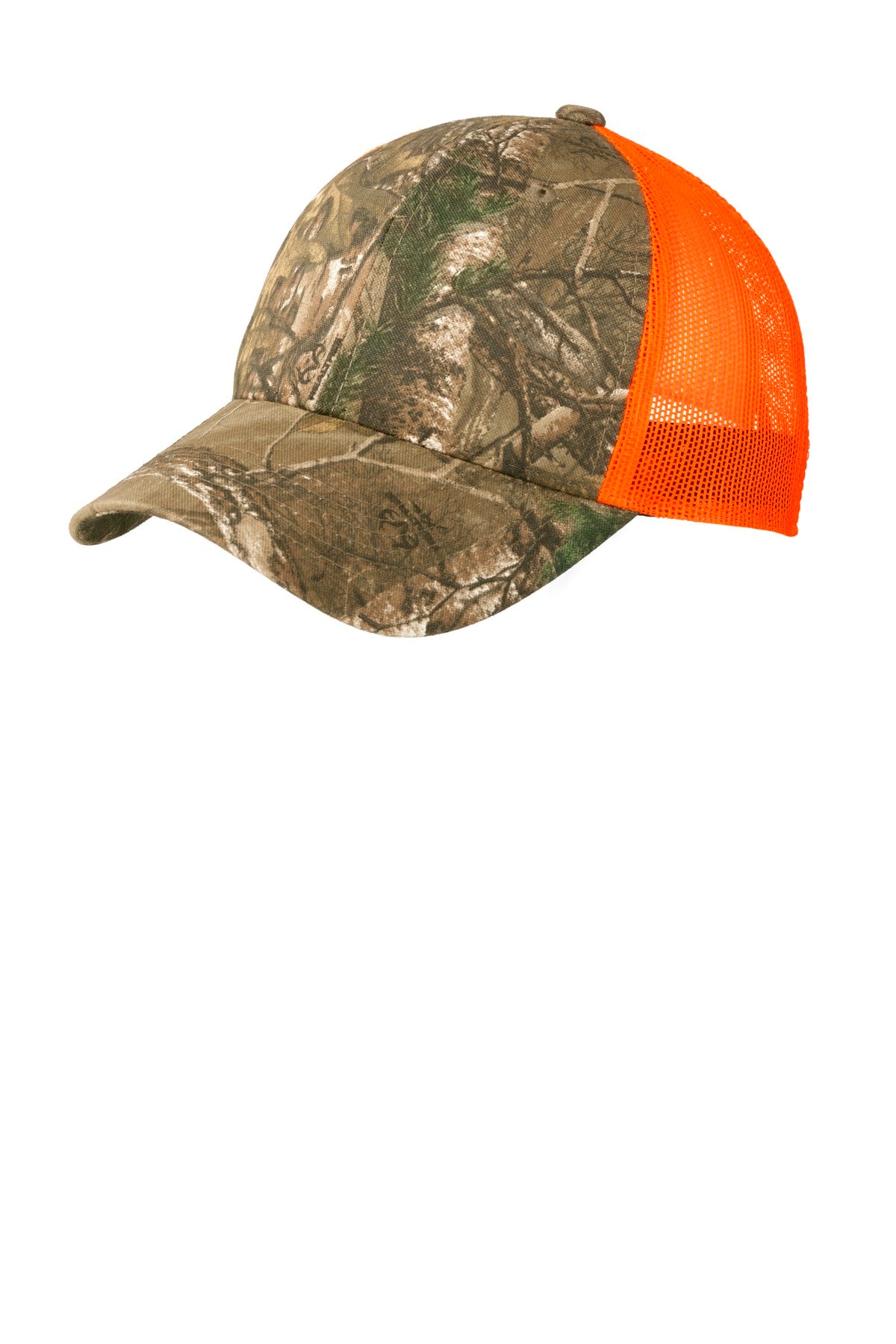 Port Authority Structured Camouflage Mesh Back Cap. C930 - Realtree Xtra/ Neon Orange