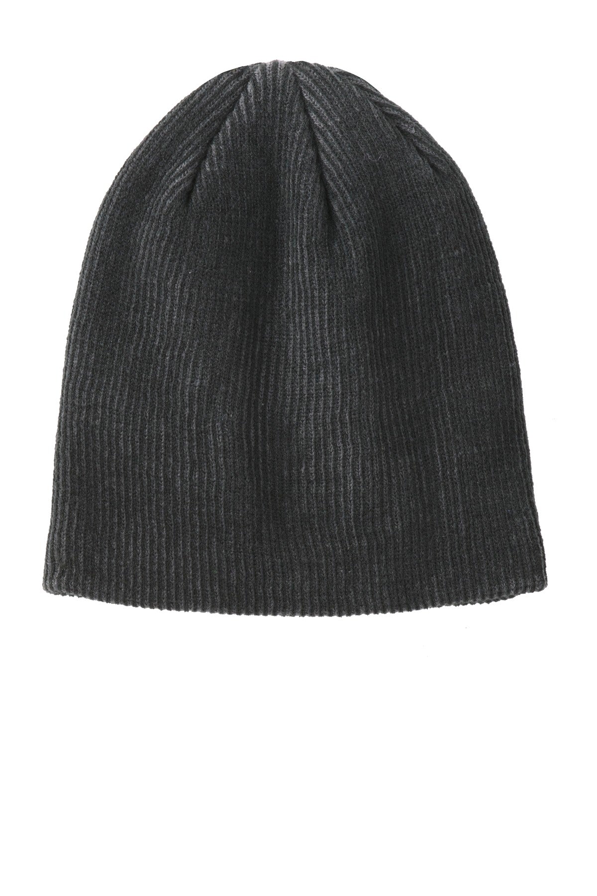 Port Authority Rib Knit Slouch Beanie. C935 - Black/ Iron Grey