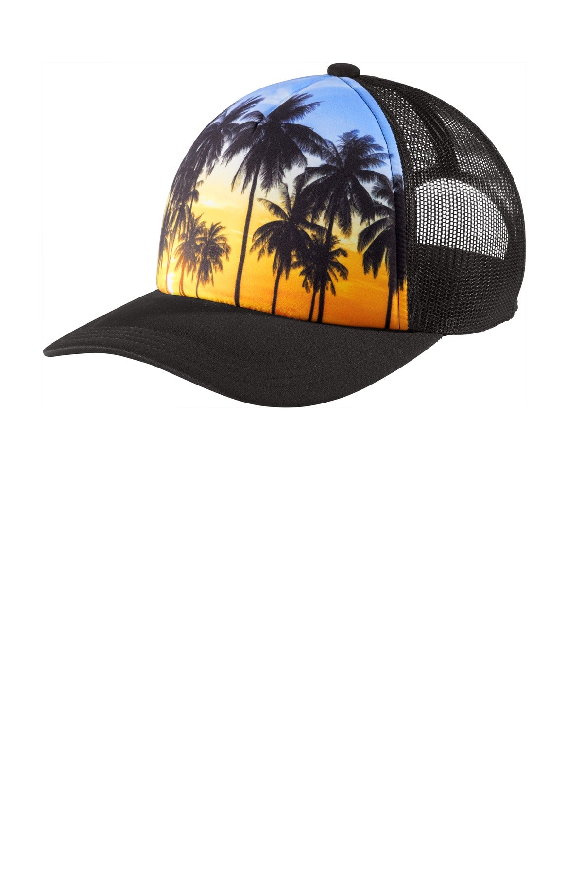 Port Authority  Photo Real Snapback Trucker Cap C950 - Palm Trees