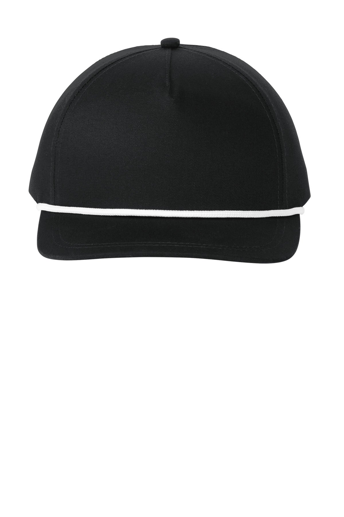 Port Authority Snapback Five-Panel Rope Cap C962 - Black/ White