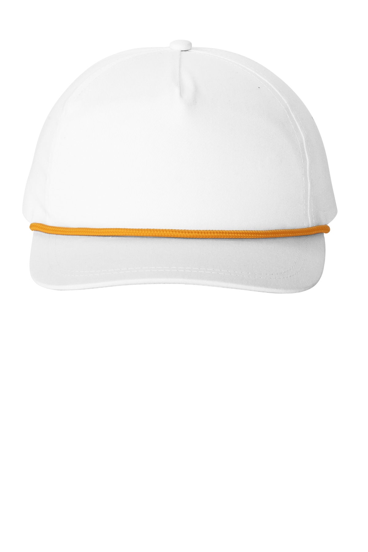 Port Authority Snapback Five-Panel Rope Cap C962 - White/ Athletic Gold