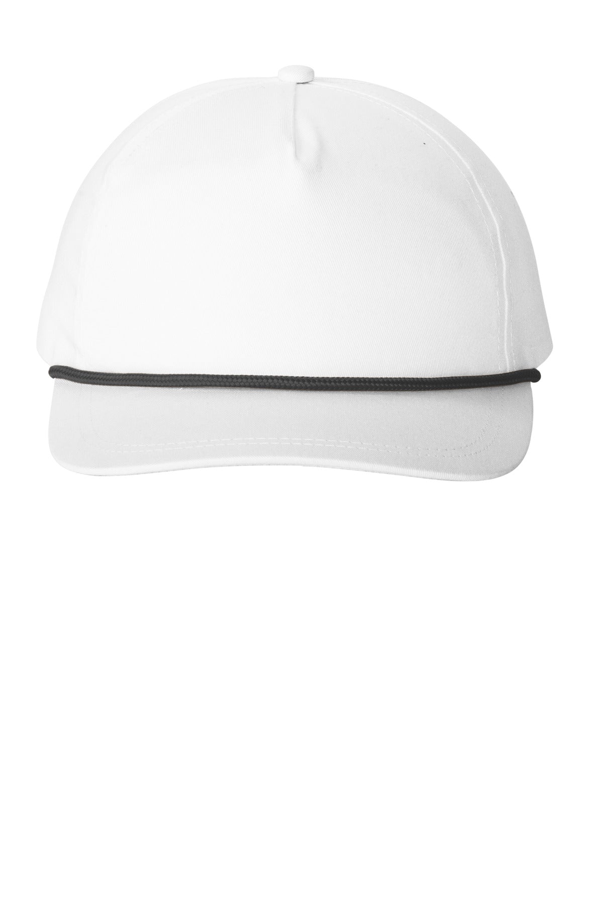 Port Authority Snapback Five-Panel Rope Cap C962 - White/ Black