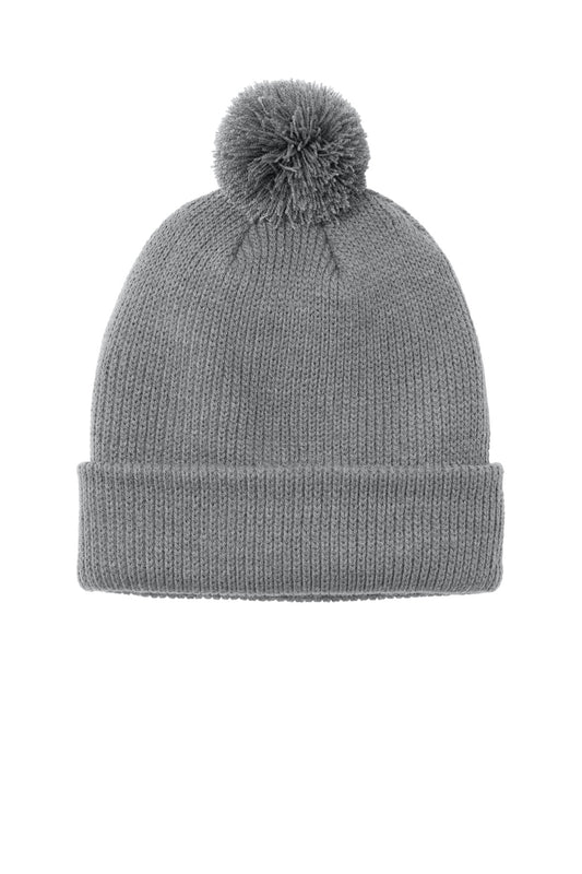 Port Authority Cozy Pom Beanie C978 - Gusty Grey
