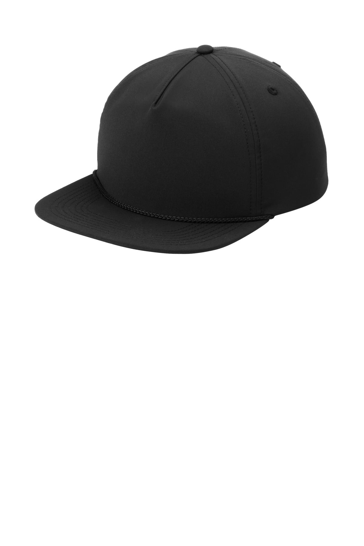 Port Authority 5-Panel Poly Rope Cap C981 - Black/ Black