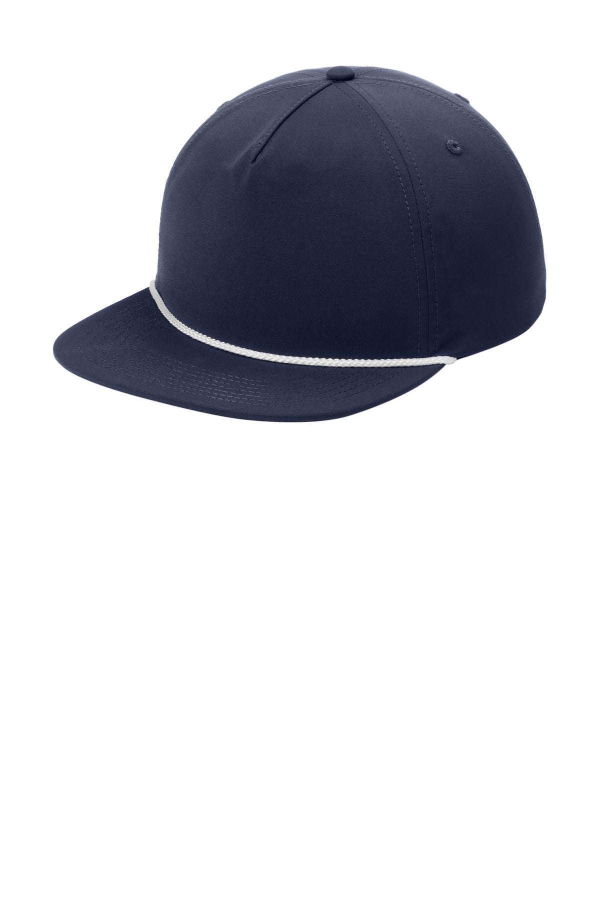 Port Authority 5-Panel Poly Rope Cap C981 - River Blue Navy/ White