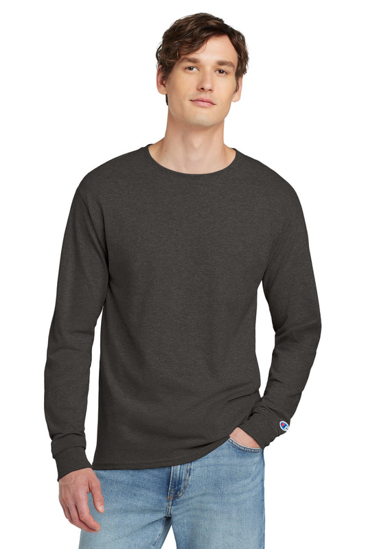 Champion  Heritage 5.2-Oz. Jersey Long Sleeve Tee CC8C - Charcoal Heather