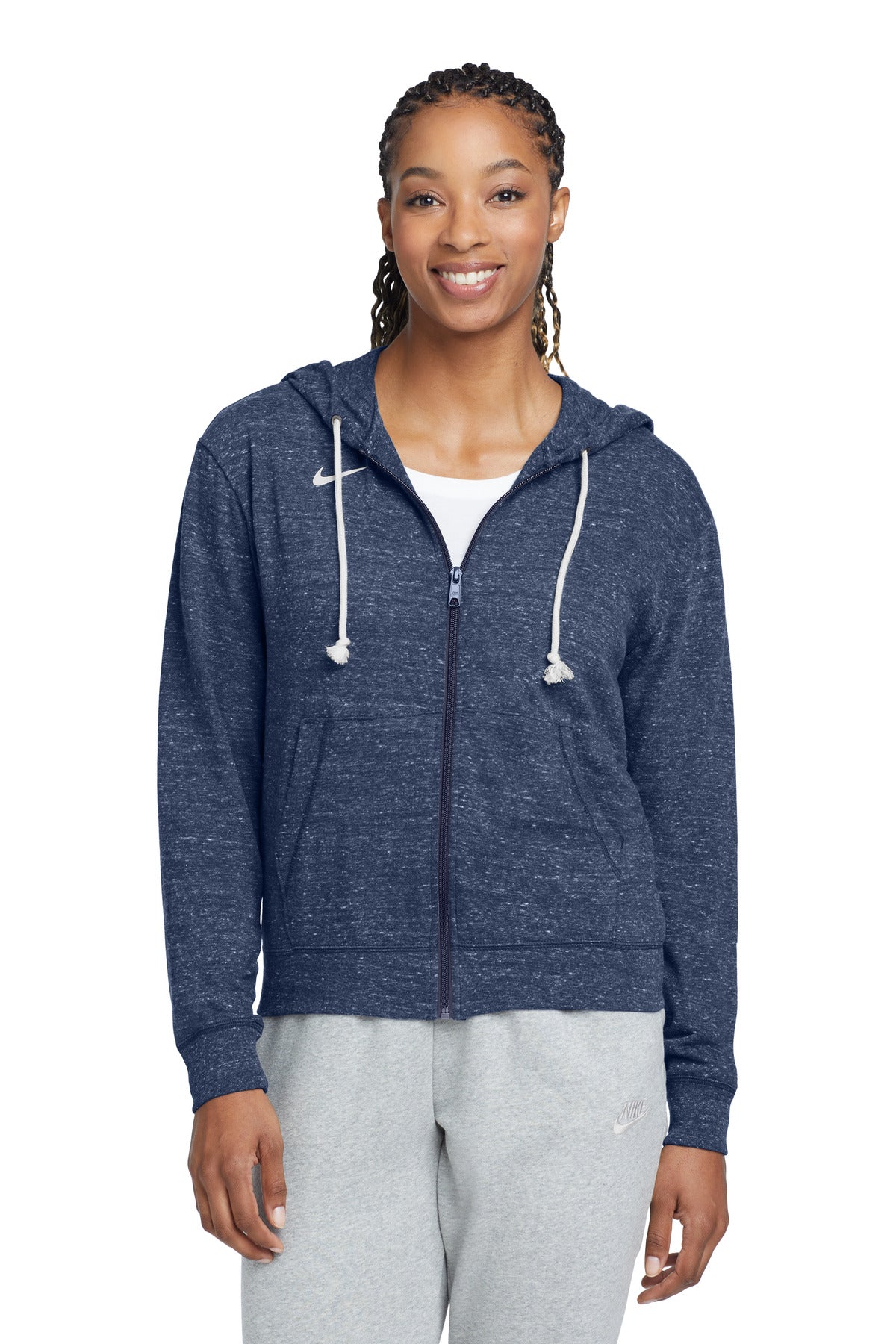 Nike Women's Gym Vintage Full-Zip Hoodie CN9402 - Team Navy