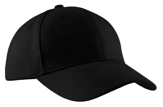 Port Authority Brushed Twill Cap.  CP82 - Black