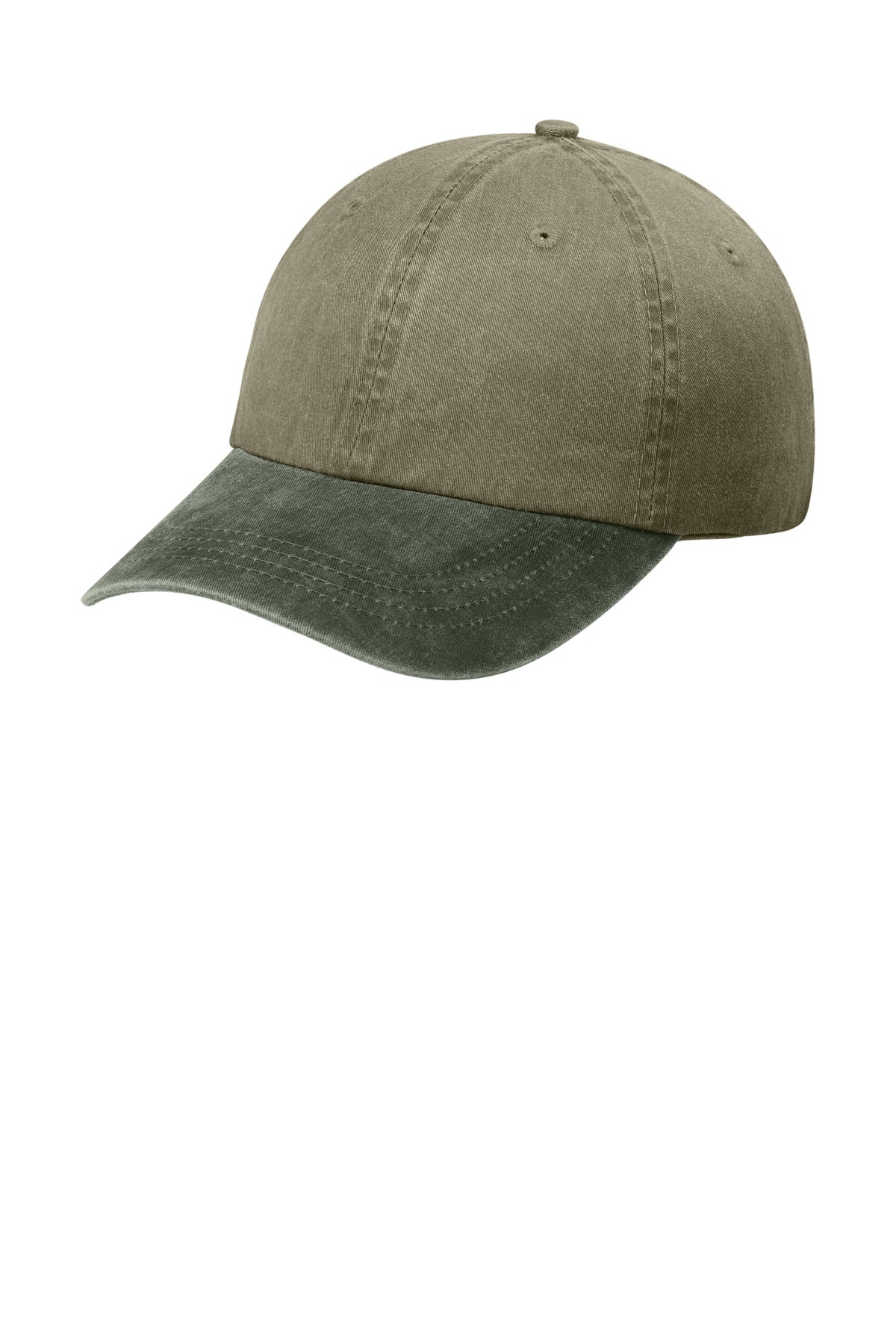 Port Authority Two-Tone Pigment-Dyed Cap.  CP83 - Khaki/ Hunter