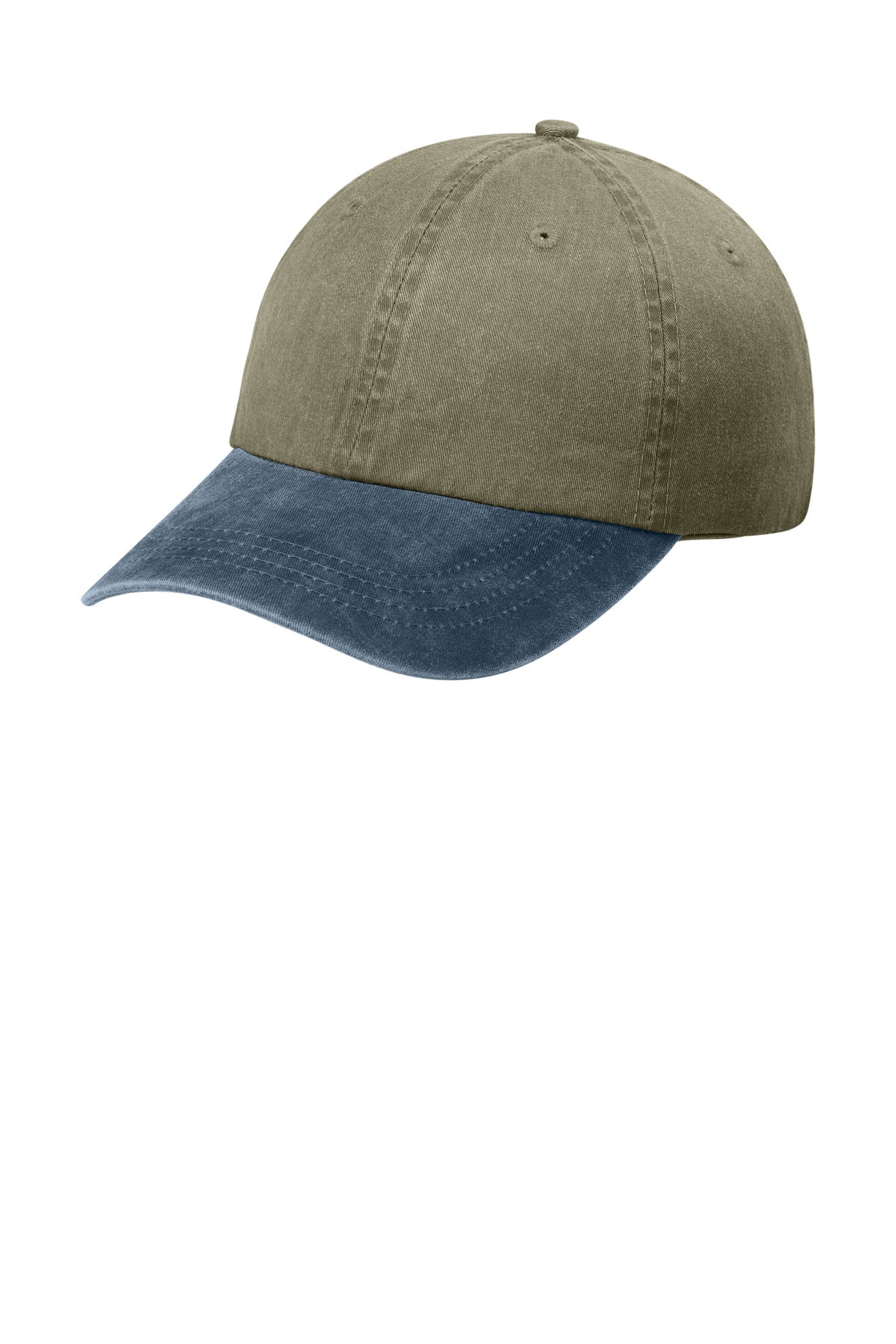 Port Authority Two-Tone Pigment-Dyed Cap.  CP83 - Khaki/ Navy