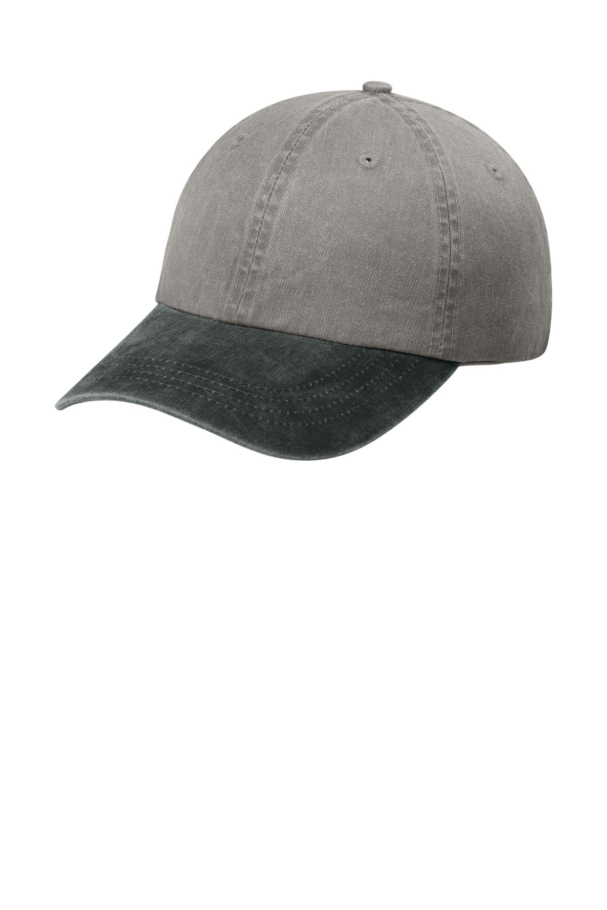 Port Authority Two-Tone Pigment-Dyed Cap.  CP83 - Pebble/ Black