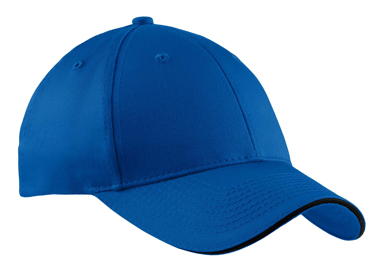 Port Authority Cotton Twill Sandwich Bill Cap.  CP85 - Royal/ Black