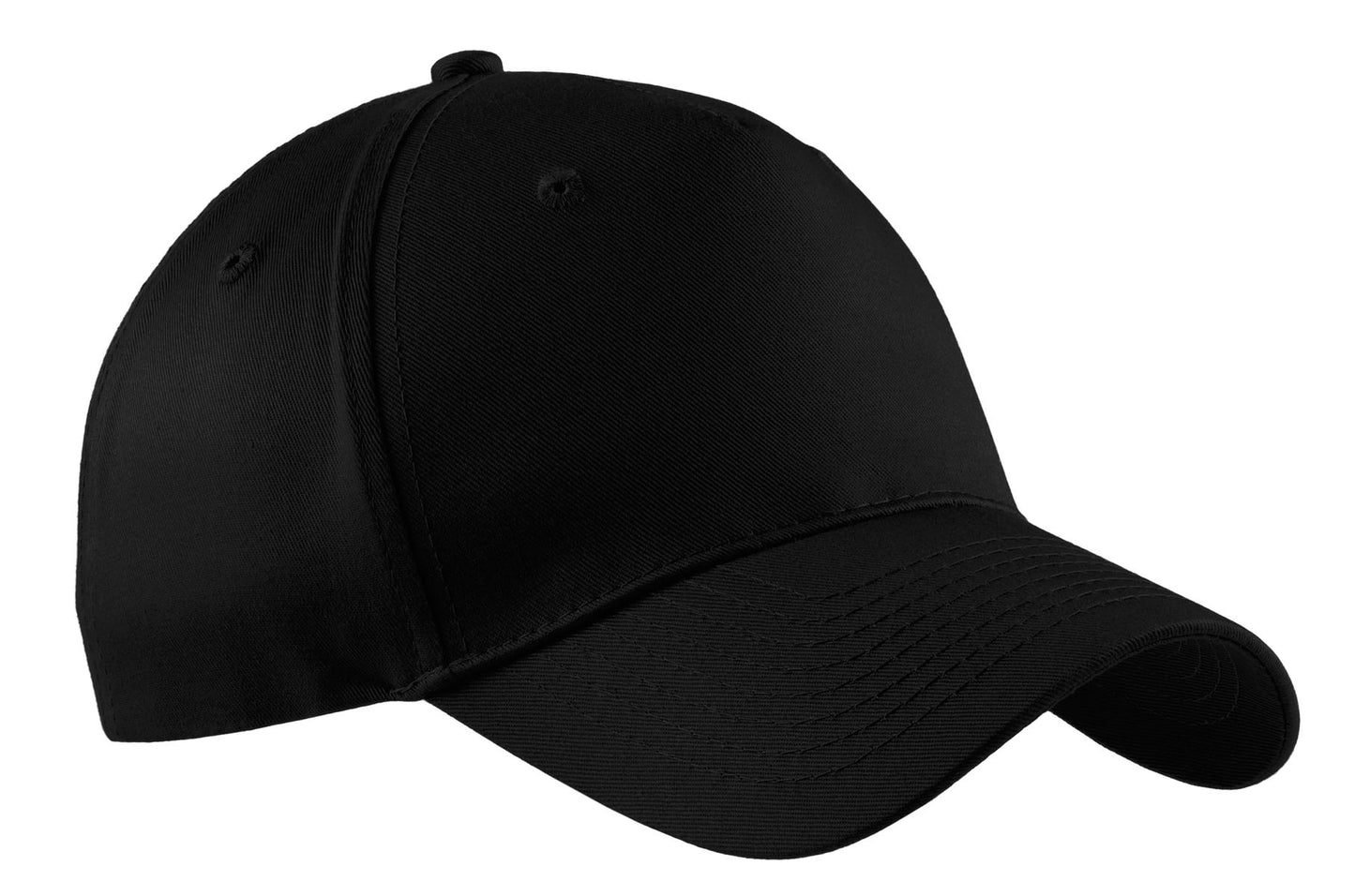 Port Authority Five-Panel Twill Cap.  CP86 - Black