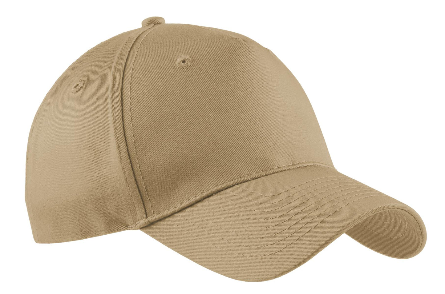Port Authority Five-Panel Twill Cap.  CP86 - Khaki