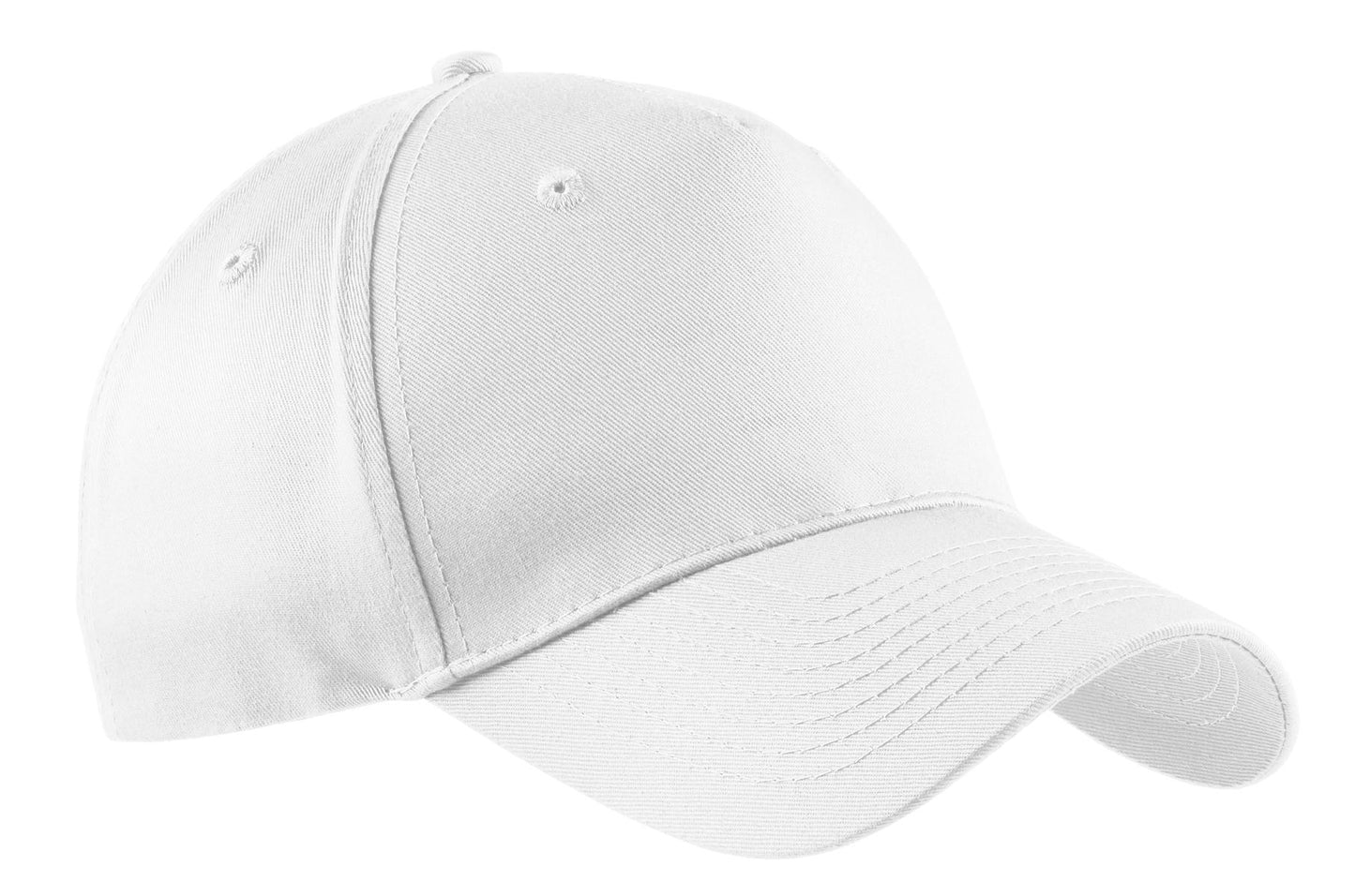 Port Authority Five-Panel Twill Cap.  CP86 - White