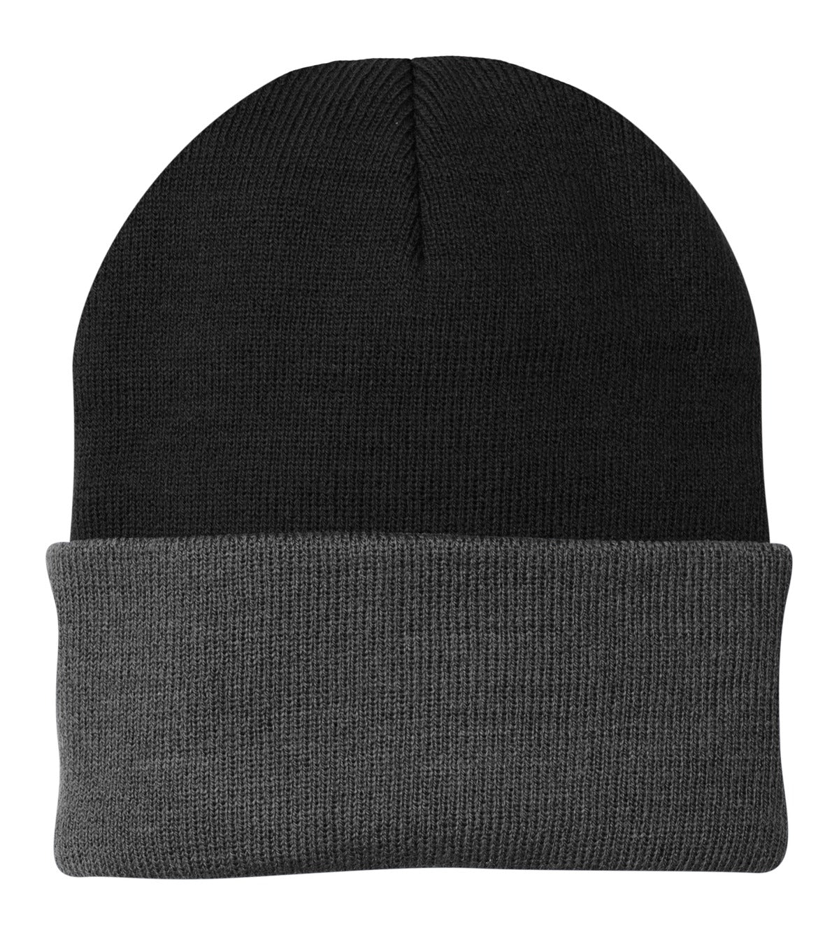 Port Authority Knit Cap.  CP90 - Black/ Athletic Oxford