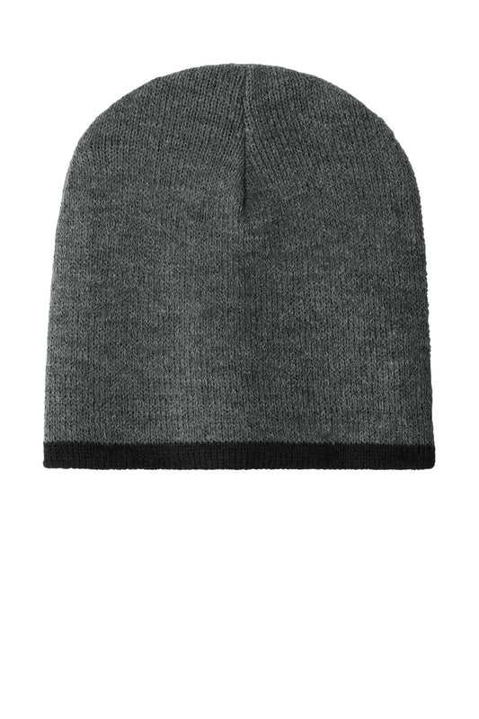 Port Authority Beanie Cap.  CP91 - Athletic Oxford/ Black