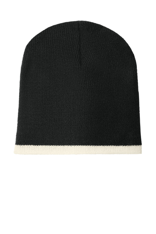 Port Authority Beanie Cap.  CP91 - Black/ Natural