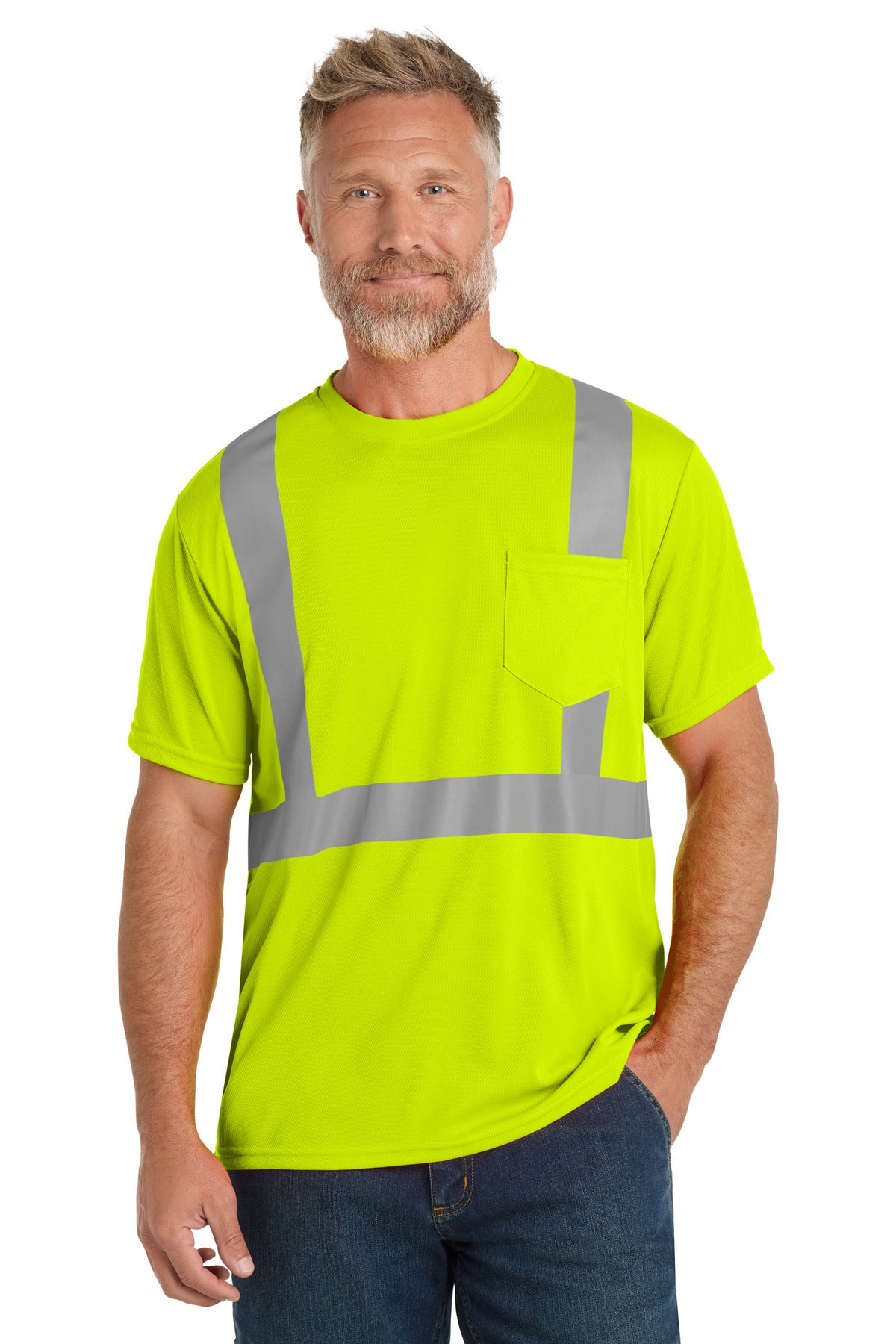 CornerStone  ANSI 107 Class 2 Mesh Tee. CS200 - Safety Yellow