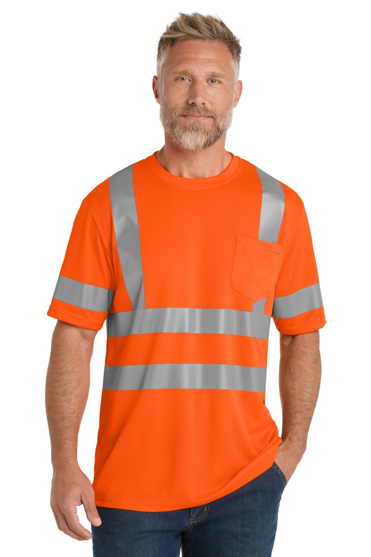 CornerStone  ANSI 107 Class 3 Mesh Tee. CS202 - Safety Orange