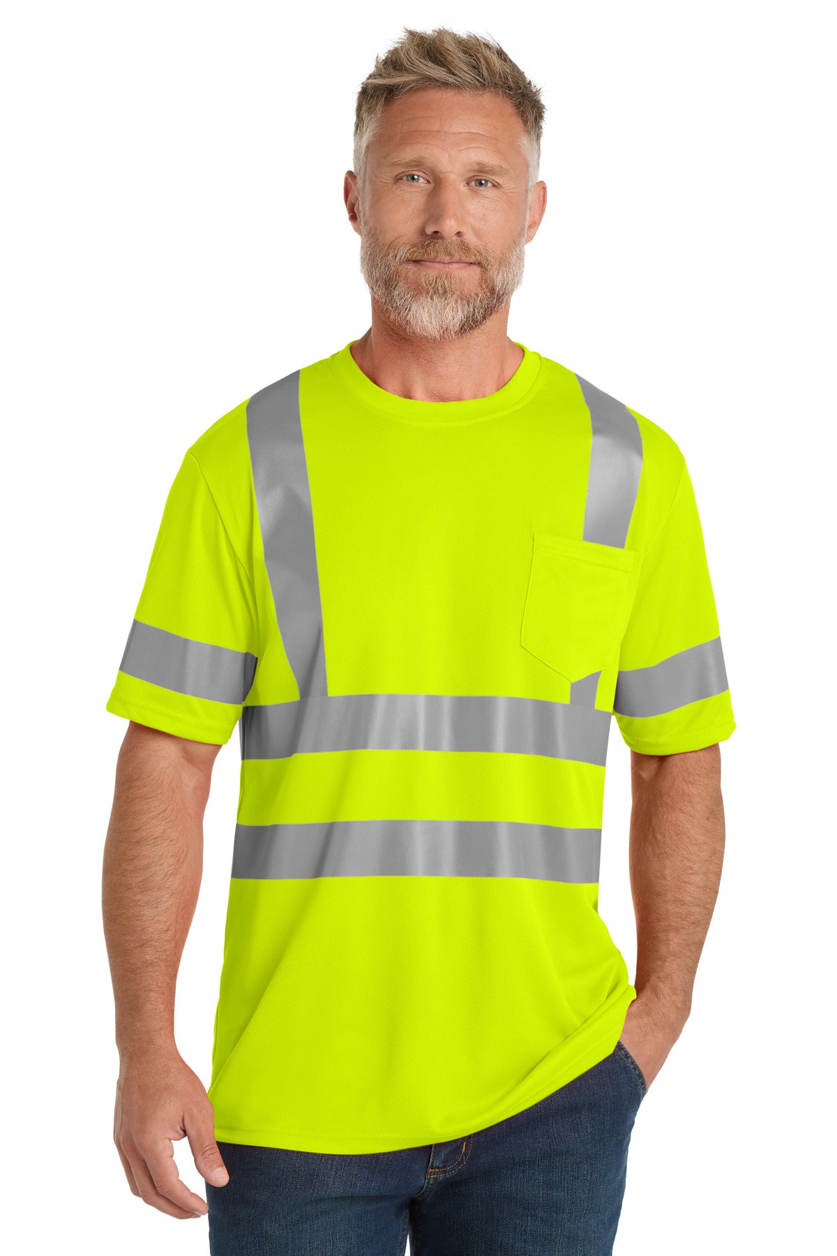 CornerStone  ANSI 107 Class 3 Mesh Tee. CS202 - Safety Yellow