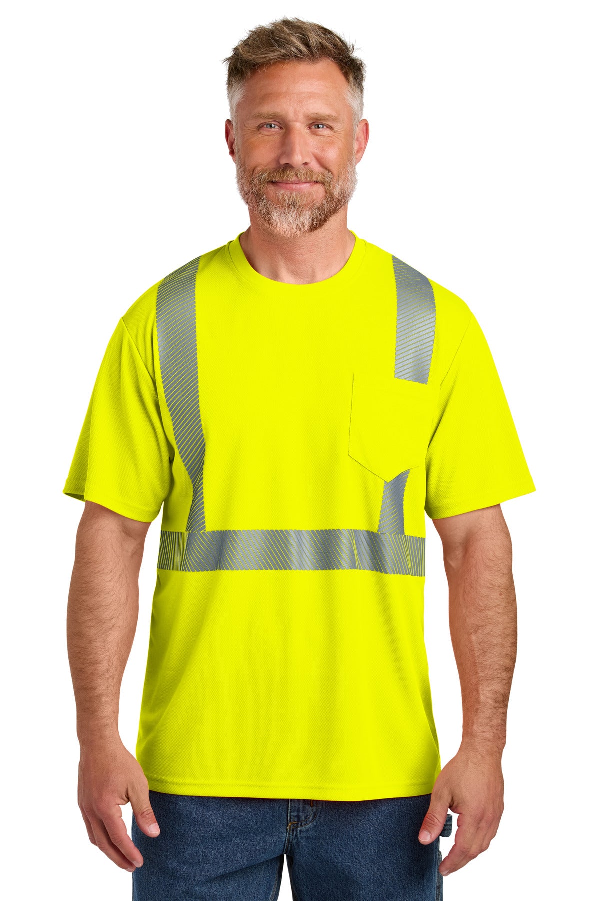 CornerStone ANSI 107 Class 2 Segmented Tape Tee CS204 - Safety Yellow