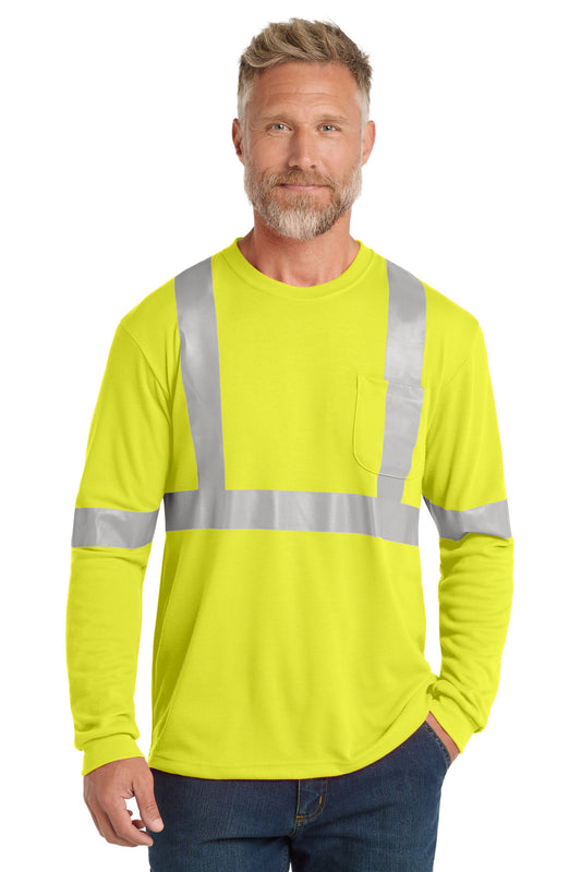 CornerStone ANSI 107 Class 2 Long Sleeve Safety T-Shirt. CS401LS - Safety Yellow/ Reflective