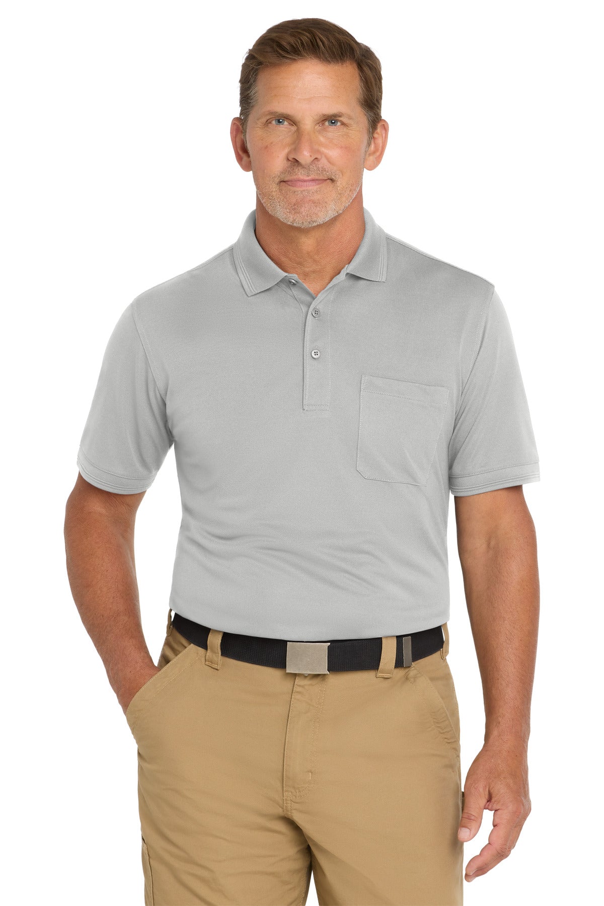 CornerStone  Industrial Snag-Proof Pique Pocket Polo. CS4020P - Light Grey