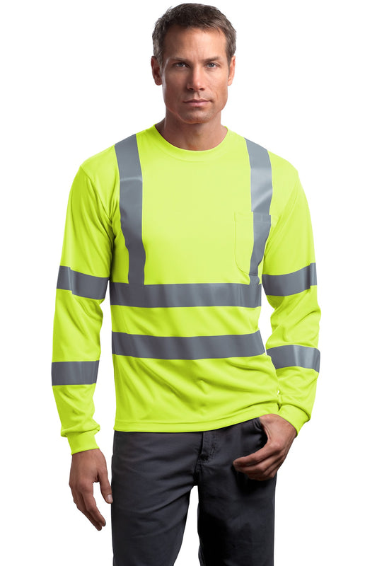CornerStone - ANSI 107 Class 3 Long Sleeve Snag-Resistant Reflective T-Shirt. CS409 - Safety Yellow