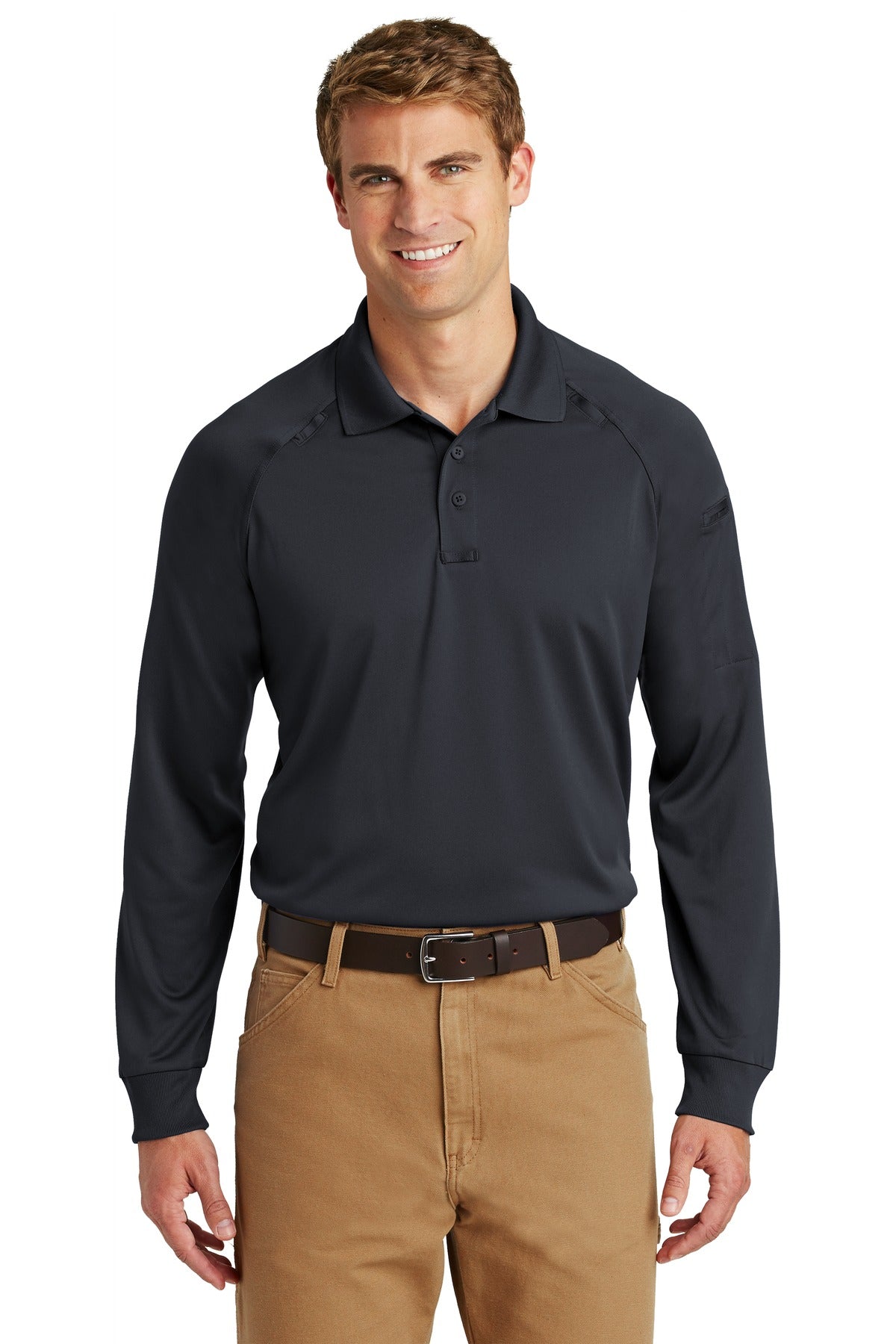 CornerStone - Select Long Sleeve Snag-Proof Tactical Polo. CS410LS - Charcoal