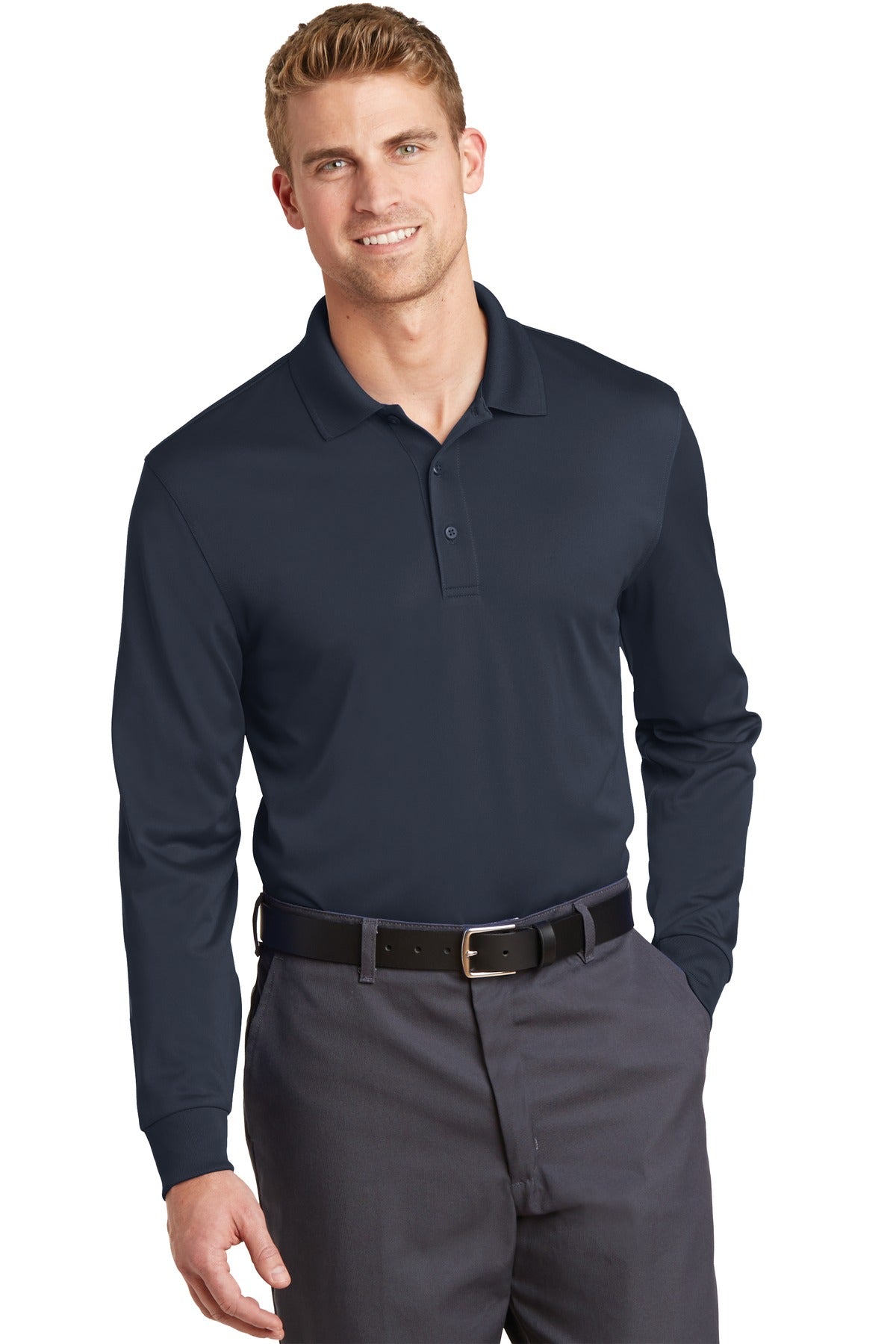CornerStone Select Snag-Proof Long Sleeve Polo. CS412LS - Dark Navy