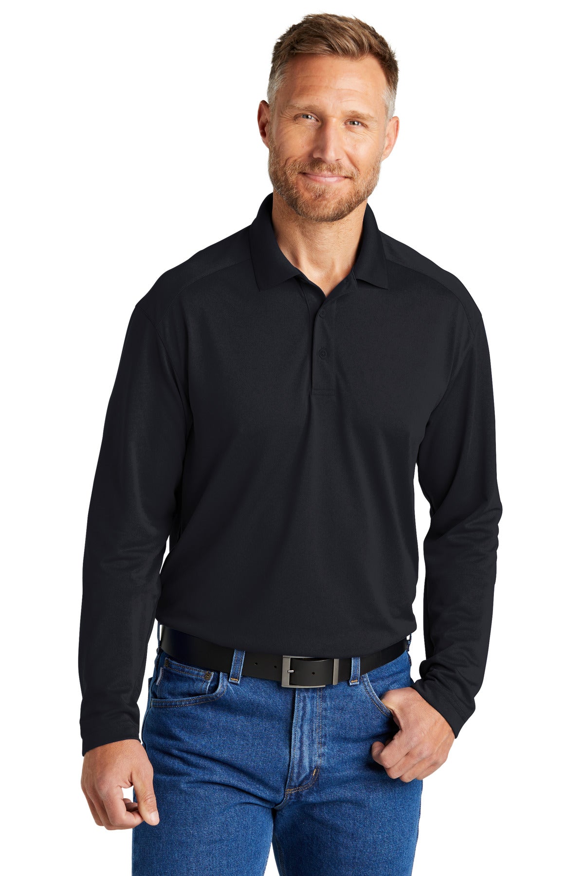 CornerStone Select Lightweight Snag-Proof Long Sleeve Polo CS418LS - Dark Navy