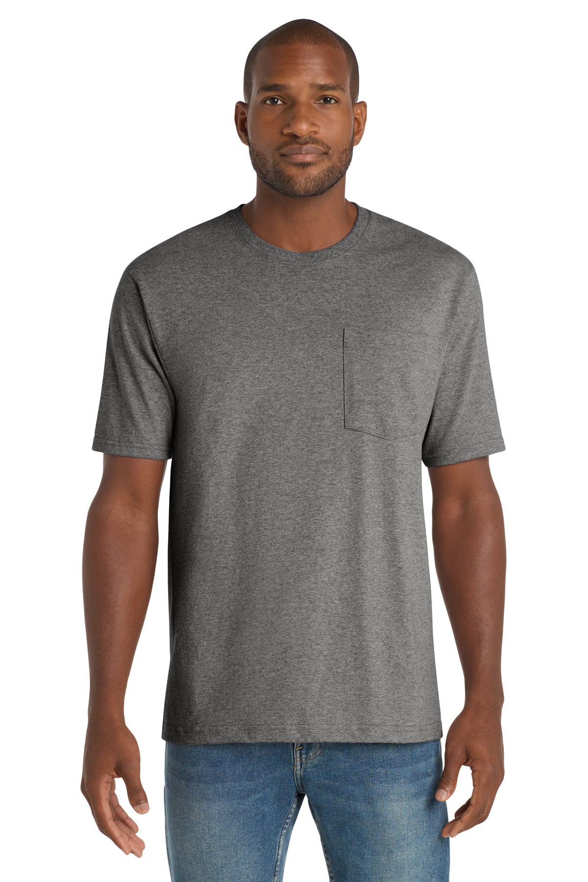 CornerStone  Workwear Pocket Tee CS430 - Heathered Charcoal
