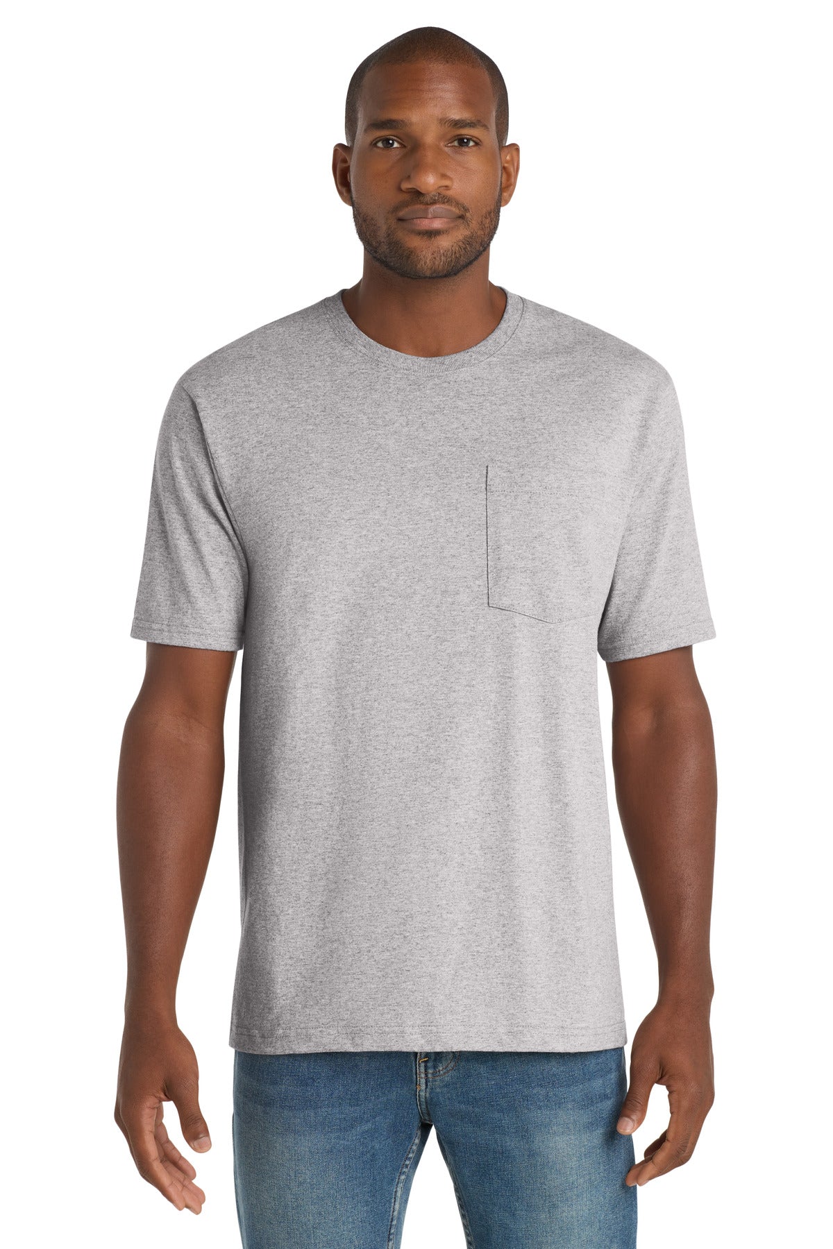 CornerStone  Workwear Pocket Tee CS430 - Heather Grey