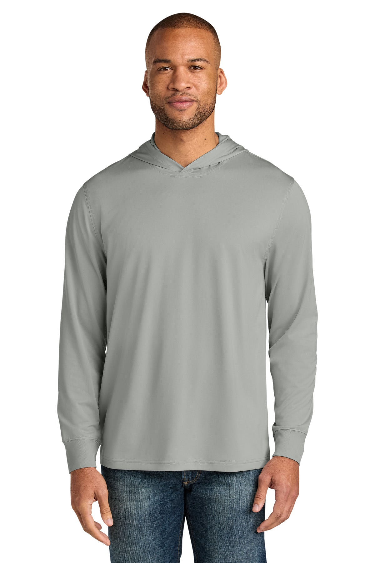 CornerStone Workwear Pro Long Sleeve Hooded Tee CS440LSH - Light Grey