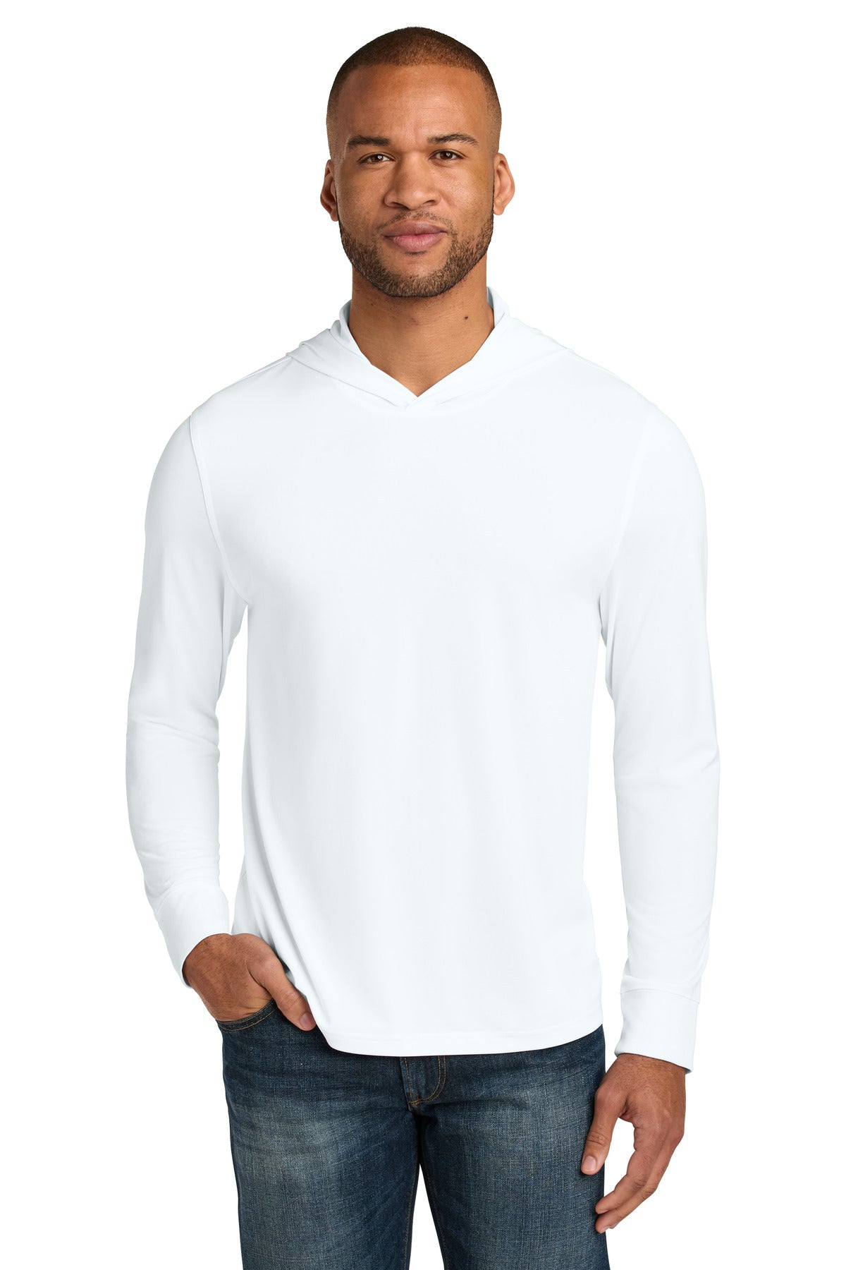 CornerStone Workwear Pro Long Sleeve Hooded Tee CS440LSH - White
