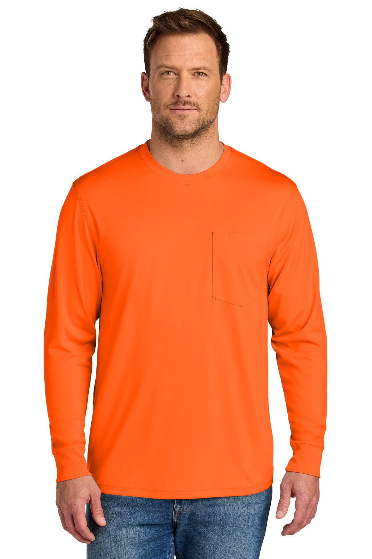 CornerStone Workwear Pro Long Sleeve Pocket Tee CS440LSP - Safety Orange