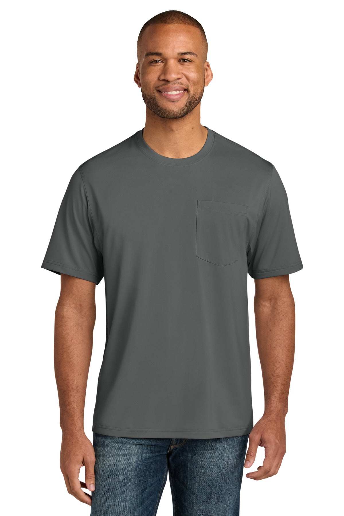 CornerStone Workwear Pro Short Sleeve Pocket Tee CS440P - Metal Grey