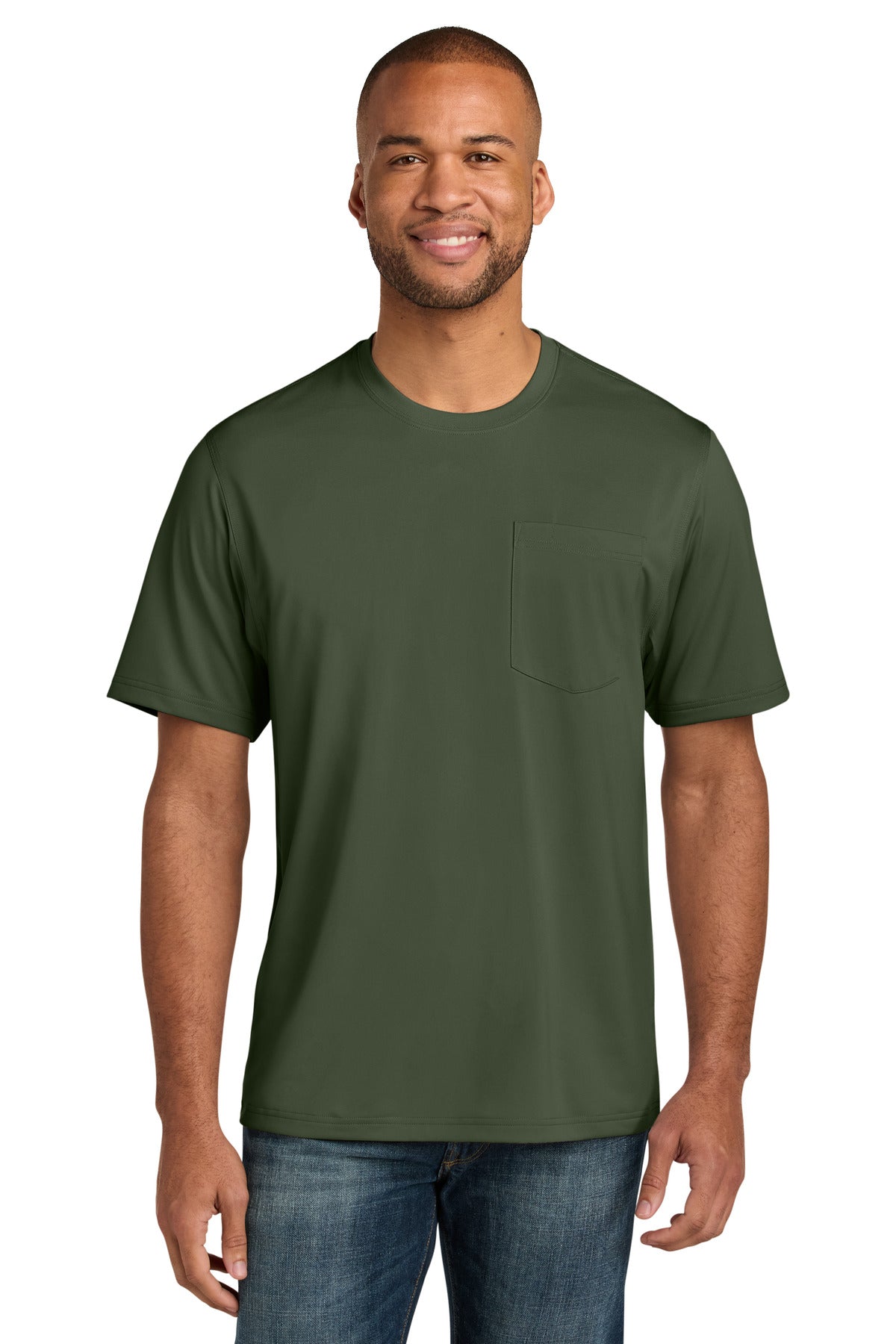 CornerStone Workwear Pro Short Sleeve Pocket Tee CS440P - Tactical Green
