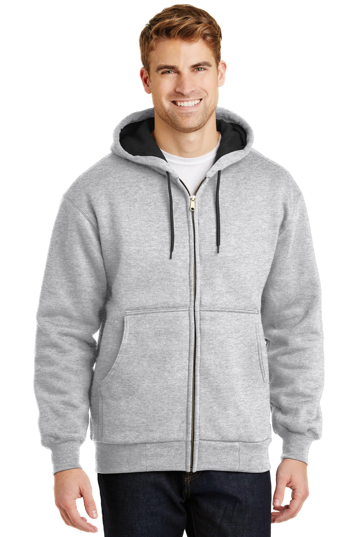 CornerStone - Heavyweight Full-Zip Hooded Sweatshirt with Thermal Lining.  CS620 - Athletic Heather