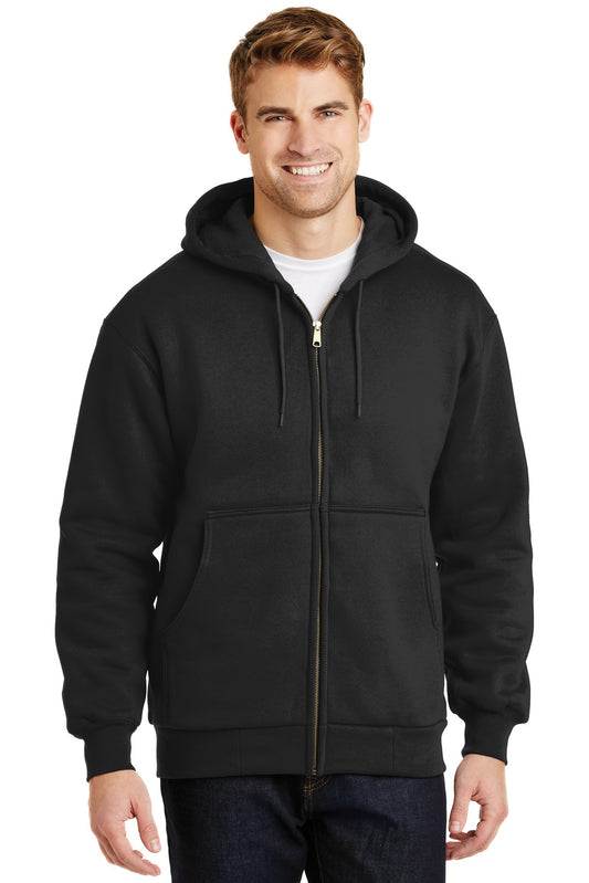 CornerStone - Heavyweight Full-Zip Hooded Sweatshirt with Thermal Lining.  CS620 - Black