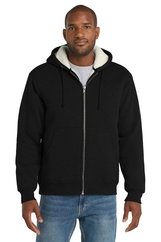 CornerStone Heavyweight Sherpa-Lined Hooded Fleece Jacket. CS625 - Black