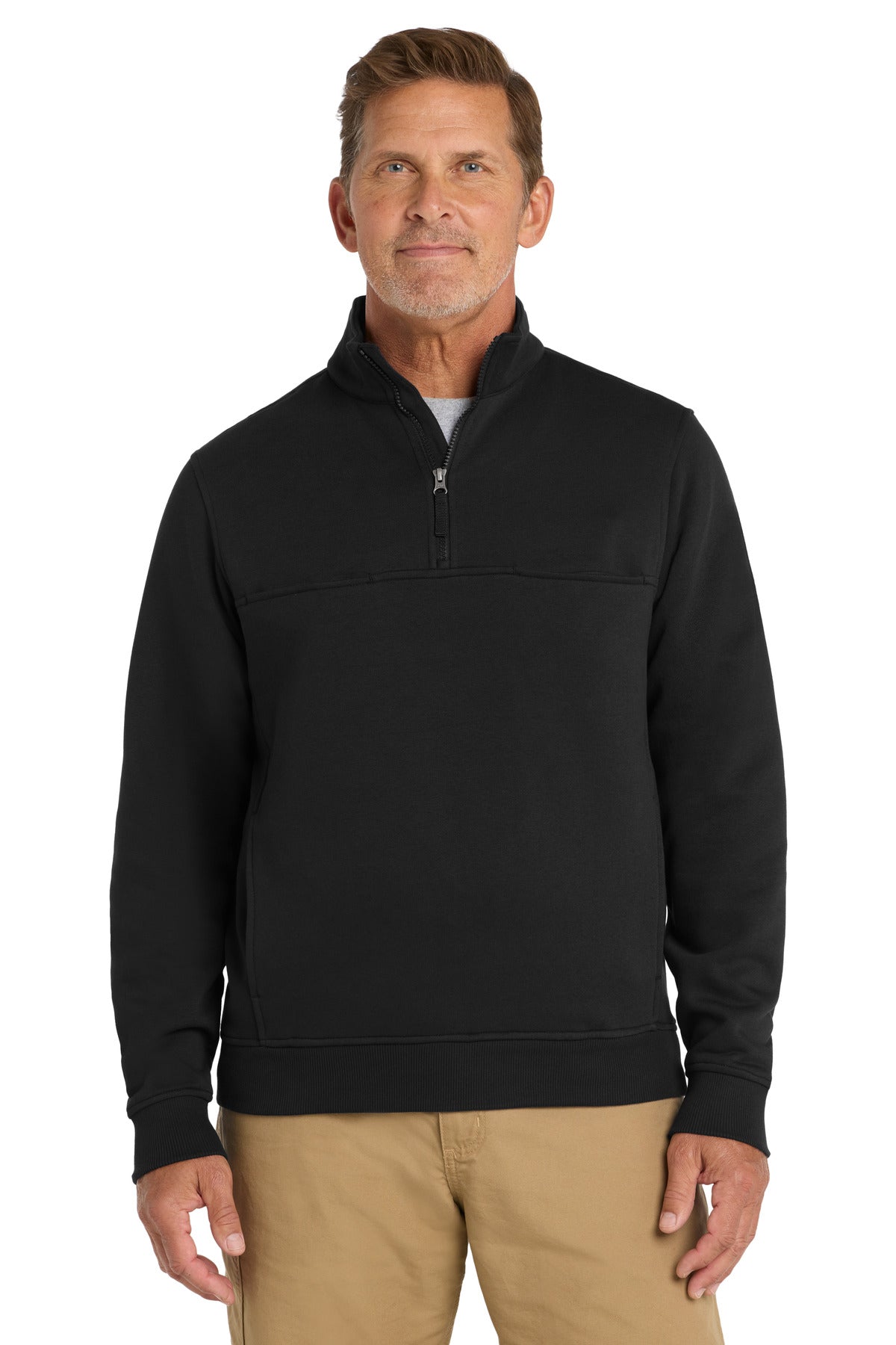 CornerStone 1/2-Zip Job Shirt. CS626 - Black