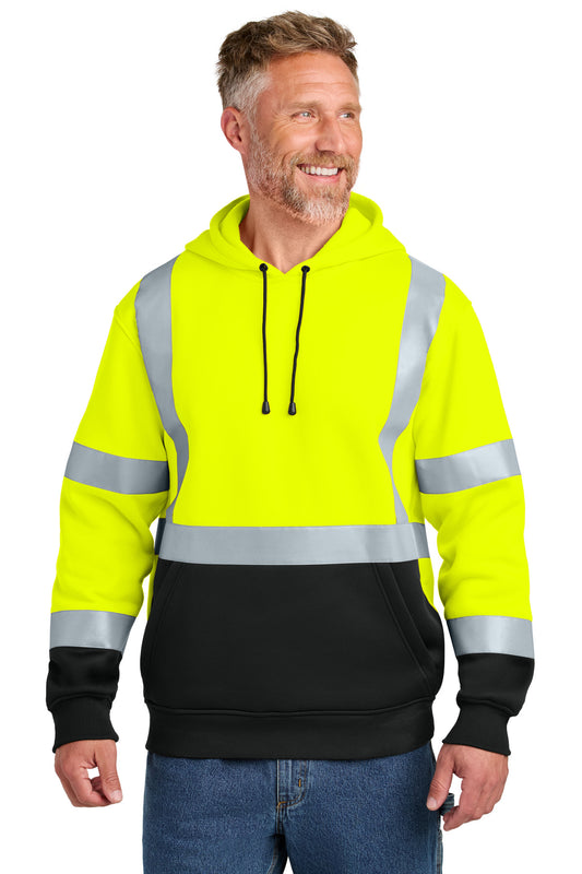 CornerStone ANSI 107 Class 3 Heavy-Duty Fleece Pullover Hoodie CSF301 - Safety Yellow