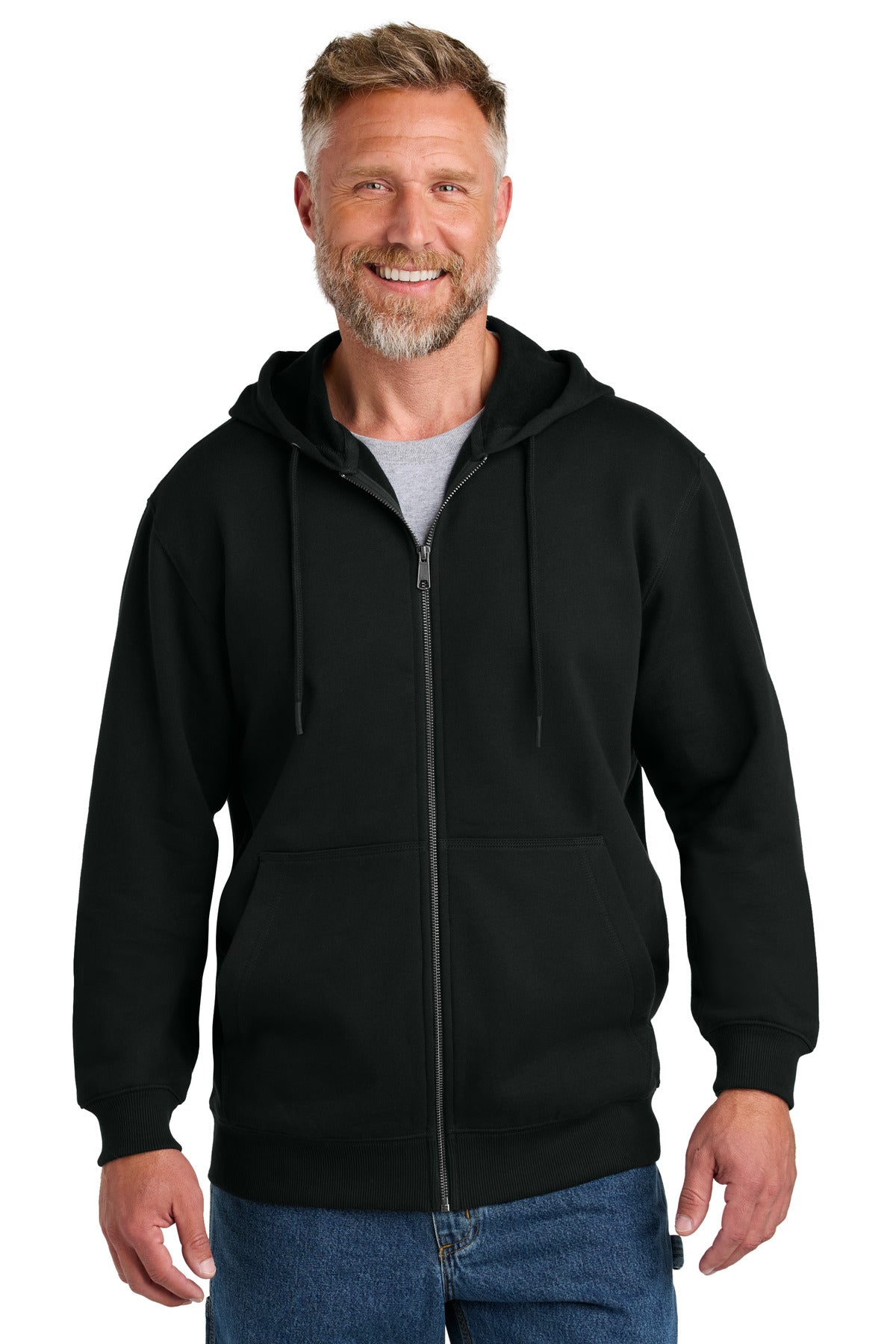 CornerStone Tough Fleece Full-Zip Hoodie CSF631 - Black
