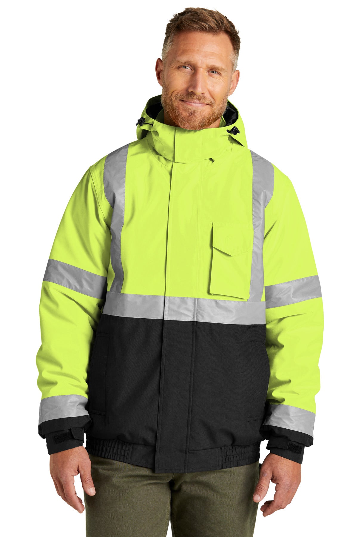 CornerStone ANSI 107 Class 3 Economy Waterproof Insulated Bomber Jacket CSJ500 - Safety Yellow