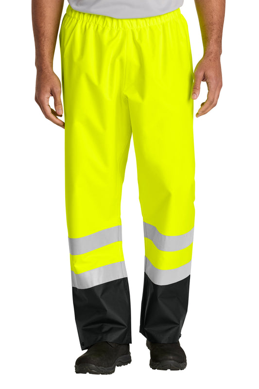 CornerStone ANSI Class E Pull-On Rain Pant CSP504 - Safety Yellow/ Black