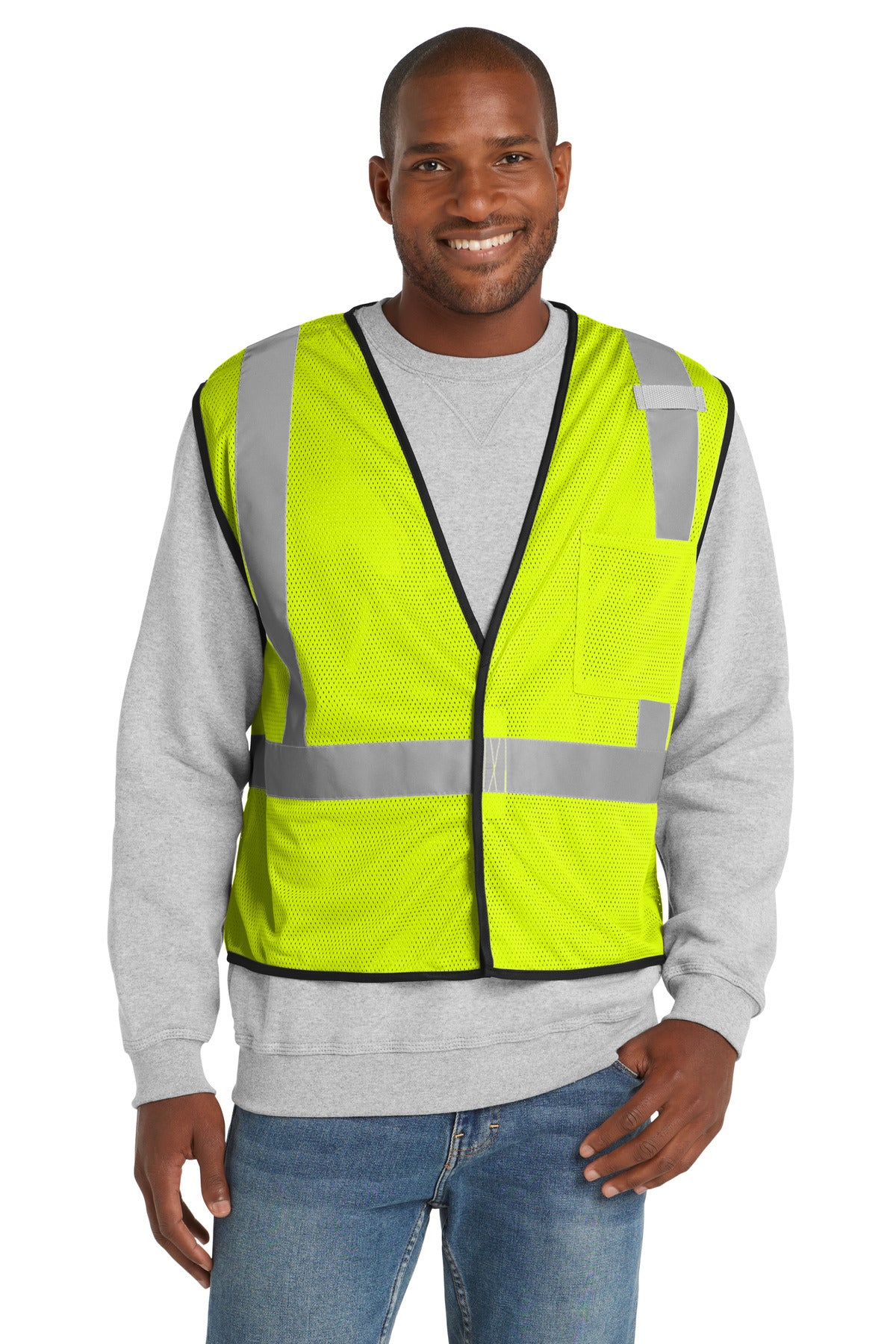 CornerStone  ANSI 107 Class 2 Economy Mesh One-Pocket Vest. CSV100 - Safety Yellow