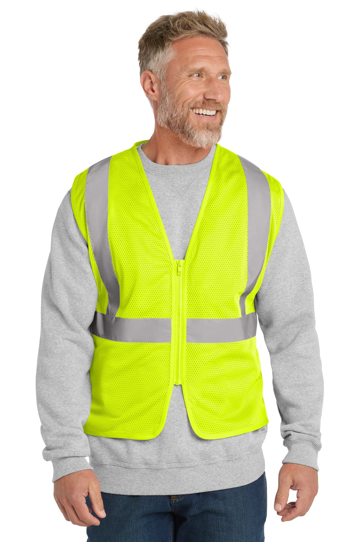 CornerStone  ANSI 107 Class 2 Economy Mesh Zippered Vest. CSV101 - Safety Yellow