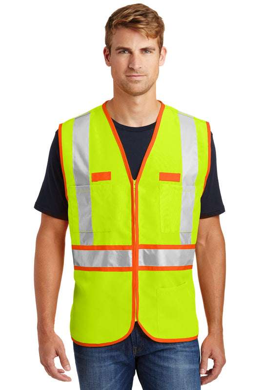 CornerStone - ANSI 107 Class 2 Dual-Color Safety Vest. CSV407 - Safety Yellow/ Safety Orange